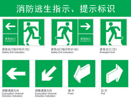 消防（fáng）逃生指示、提示標識（shí）